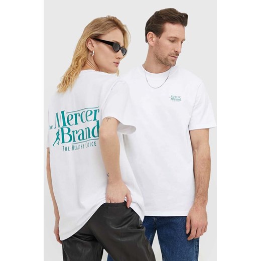 The Mercer Brand t-shirt bawełniany The Heavy Tee kolor biały z nadrukiem MEAP241002 ze sklepu ANSWEAR.com w kategorii T-shirty męskie - zdjęcie 173478498