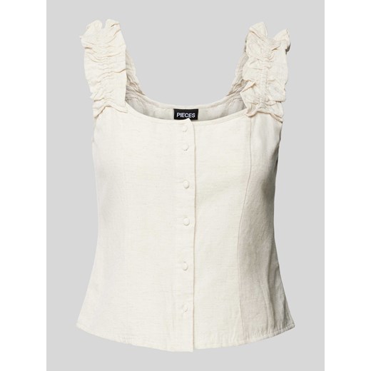 Top bluzkowy z listwą guzikową model ‘KAREN’ ze sklepu Peek&Cloppenburg  w kategorii Bluzki damskie - zdjęcie 173478667