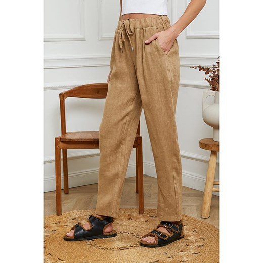 Brązowe spodnie damskie Fleur De Lin 
