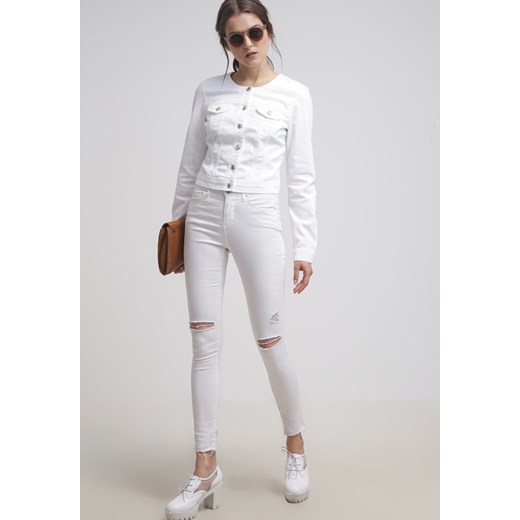 Vero Moda SURI Kurtka jeansowa bright white zalando  bez wzorów/nadruków