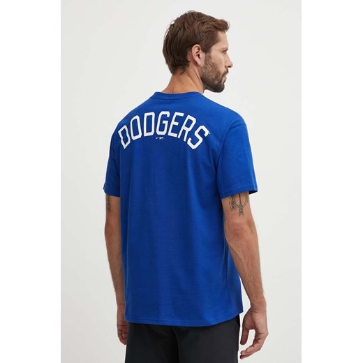 Nike t-shirt bawełniany Los Angeles Dodgers męski kolor niebieski z aplikacją ze sklepu ANSWEAR.com w kategorii T-shirty męskie - zdjęcie 173501947