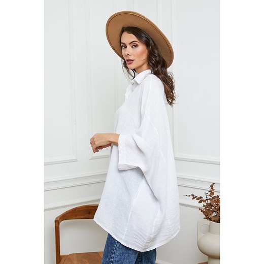 Fleur de Lin Lniana koszula w kolorze białym Fleur De Lin XL okazyjna cena Limango Polska