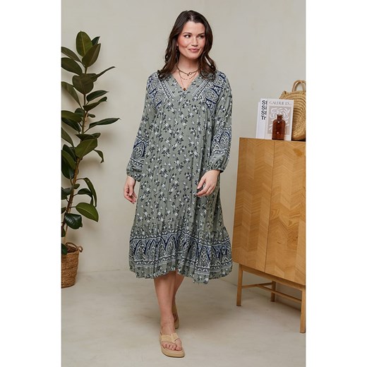 Curvy Lady Sukienka w kolorze khaki Curvy Lady 40/42 wyprzedaż Limango Polska