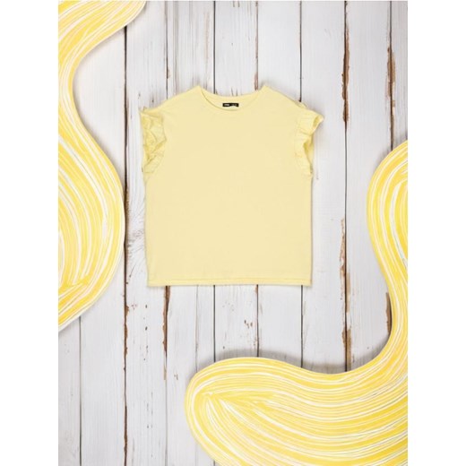 Sinsay - Bluzka z marszczeniami - żółty ze sklepu Sinsay w kategorii Bluzki damskie - zdjęcie 173506227