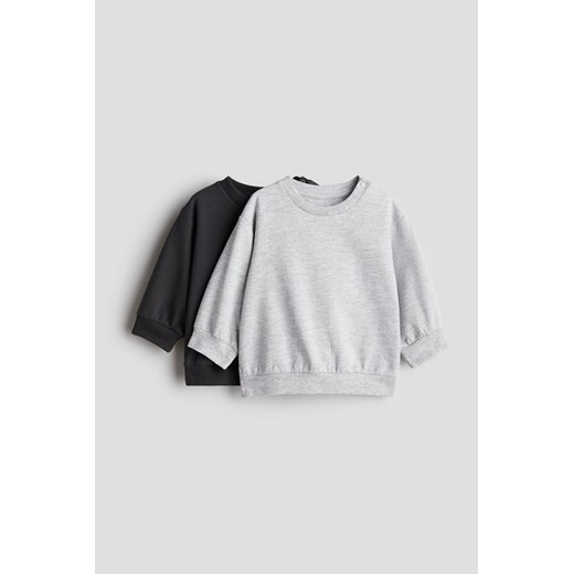 H & M - Bawełniana bluza 2-pak - Szary ze sklepu H&M w kategorii Bluzy i swetry - zdjęcie 173507308