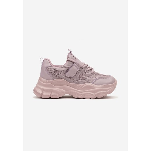 Fioletowe Buty Sportowe na Grubej Podeszwie ze Sznurowaniem Vikique ze sklepu born2be.pl w kategorii Buty sportowe dziecięce - zdjęcie 173509765