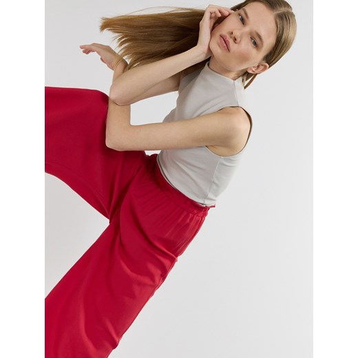 Reserved - Kuloty z wiskozą i lnem - czerwony ze sklepu Reserved w kategorii Spodnie damskie - zdjęcie 173510585