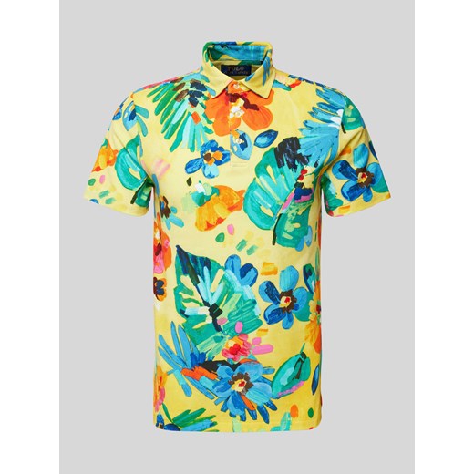 Koszulka polo o kroju slim fit z wzorem na całej powierzchni ze sklepu Peek&Cloppenburg  w kategorii T-shirty męskie - zdjęcie 173513755