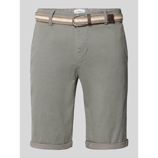 Bermudy o kroju slim fit z paskiem ze sklepu Peek&Cloppenburg  w kategorii Spodenki męskie - zdjęcie 173513877