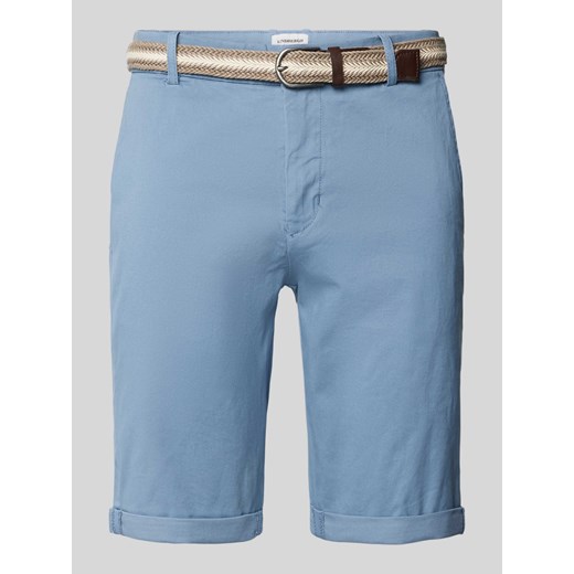 Bermudy o kroju slim fit z paskiem ze sklepu Peek&Cloppenburg  w kategorii Spodenki męskie - zdjęcie 173513959