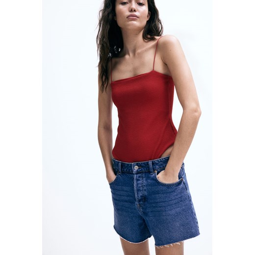 H & M - Body na wąskich ramiączkach - Czerwony ze sklepu H&M w kategorii Bluzki damskie - zdjęcie 173514349