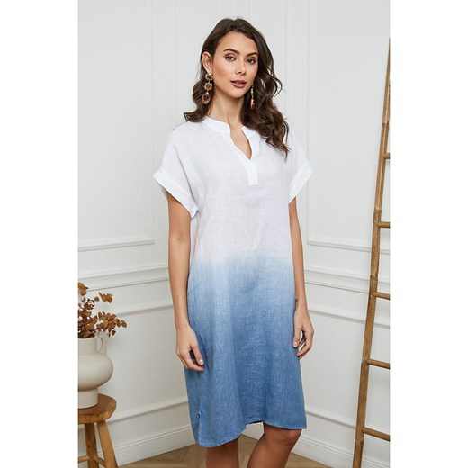 Fleur de Lin Lniana sukienka w kolorze biało-błękitnym ze sklepu Limango Polska w kategorii Sukienki - zdjęcie 173516629