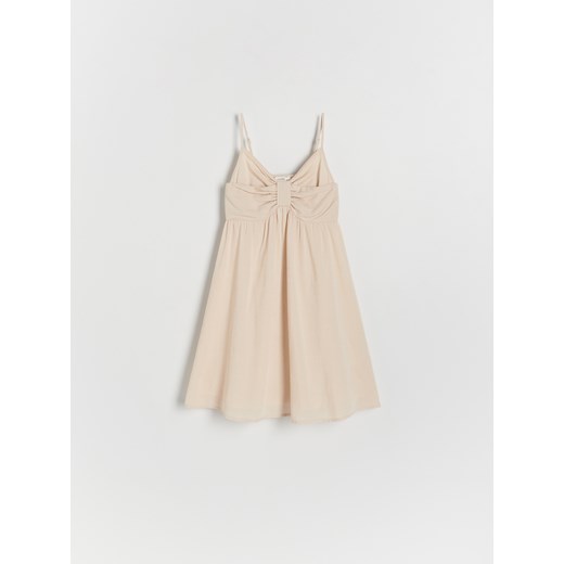 Reserved - Sukienka z dodatkiem lnu - beżowy ze sklepu Reserved w kategorii Sukienki dziewczęce - zdjęcie 173519588