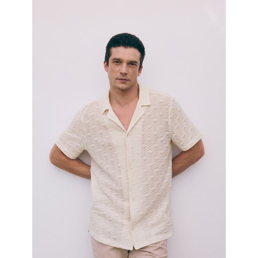 Reserved - Koszula comfort fit - biały ze sklepu Reserved w kategorii Koszule męskie - zdjęcie 173519715