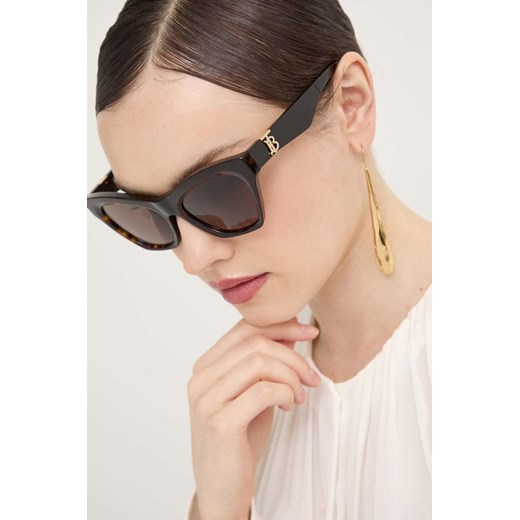 Burberry okulary przeciwsłoneczne damskie kolor brązowy 0BE4420U ze sklepu ANSWEAR.com w kategorii Okulary przeciwsłoneczne damskie - zdjęcie 173520388