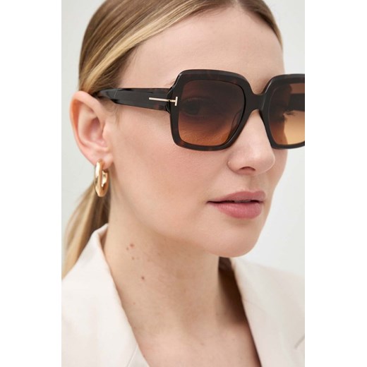 Tom Ford okulary przeciwsłoneczne damskie kolor brązowy FT1082_5452F ze sklepu ANSWEAR.com w kategorii Okulary przeciwsłoneczne damskie - zdjęcie 173523605
