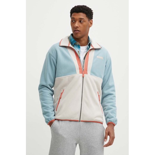 Columbia bluza polarowa M Backbowl FZ Fleece Res kolor niebieski wzorzysta 2053853 ze sklepu ANSWEAR.com w kategorii Bluzy męskie - zdjęcie 173531278