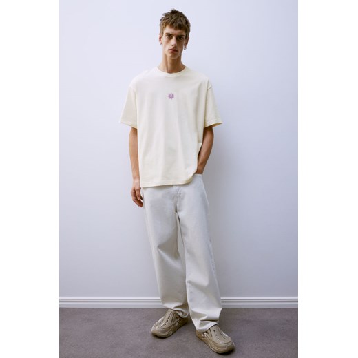 H & M - T-shirt z nadrukiem Loose Fit - Biały ze sklepu H&M w kategorii Bluzki damskie - zdjęcie 173532757