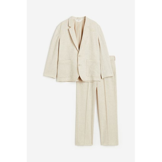 H & M - Garnitur z domieszką lnu - Beżowy H & M 134 (8-9Y) H&M