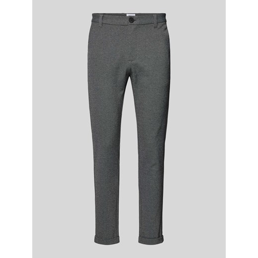 Spodnie materiałowe o skróconym kroju slim fit ze sklepu Peek&Cloppenburg  w kategorii Spodnie męskie - zdjęcie 173538088