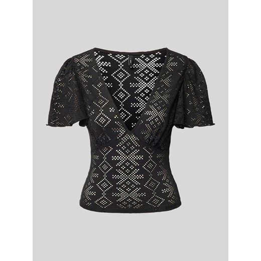 T-shirt z ażurowym wzorem model ‘TILDA’ ze sklepu Peek&Cloppenburg  w kategorii Bluzki damskie - zdjęcie 173543367