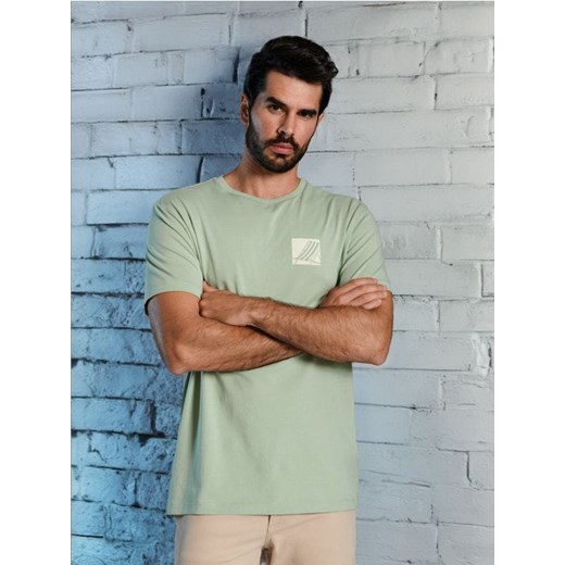 Sinsay - Koszulka z nadrukiem - zielony ze sklepu Sinsay w kategorii T-shirty męskie - zdjęcie 173547025
