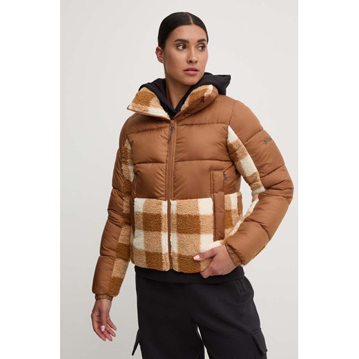 Columbia kurtka Leadbetter Point Sherpa kolor brązowy zimowa 1955243 ze sklepu ANSWEAR.com w kategorii Kurtki damskie - zdjęcie 173549659