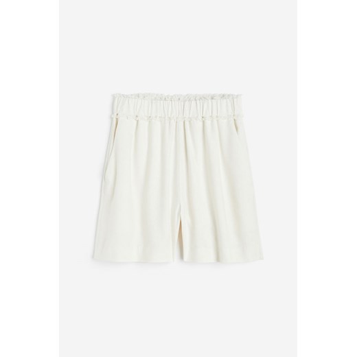 H & M - Jedwabne szorty z falbanką - Biały H & M 36 H&M