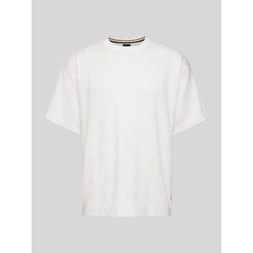 T-shirt z prążkowanym,okrągłym dekoltem model ‘Darimo’ ze sklepu Peek&Cloppenburg  w kategorii T-shirty męskie - zdjęcie 173553158