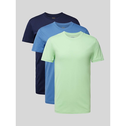 T-shirt z okrągłym dekoltem w zestawie 3 szt. model ‘CREW’ ze sklepu Peek&Cloppenburg  w kategorii Podkoszulki męskie - zdjęcie 173553286