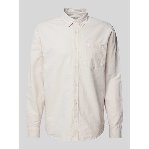 Koszula casualowa o kroju regular fit z kołnierzykiem typu button down model ‘LOGO’ ze sklepu Peek&Cloppenburg  w kategorii Koszule męskie - zdjęcie 173555689