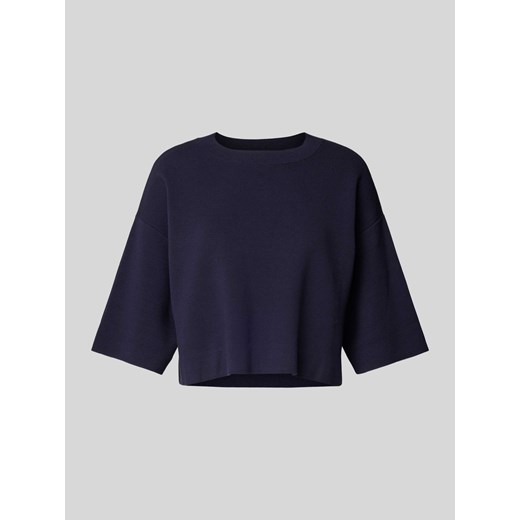 Bluzka krótka z dzianiny z okrągłym dekoltem model ‘AMATO’ ze sklepu Peek&Cloppenburg  w kategorii Bluzki damskie - zdjęcie 173555977