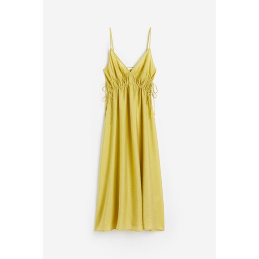 H & M - Sukienka ze sznurkiem do ściągania - Żółty H & M L H&M