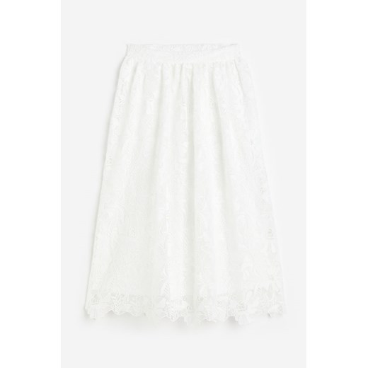 H & M - Trapezowa spódnica z koronki - Biały ze sklepu H&M w kategorii Spódnice - zdjęcie 173559256