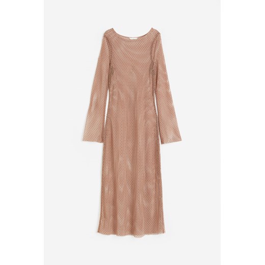 H & M - Siateczkowa sukienka ze strassem - Pomarańczowy H & M S H&M