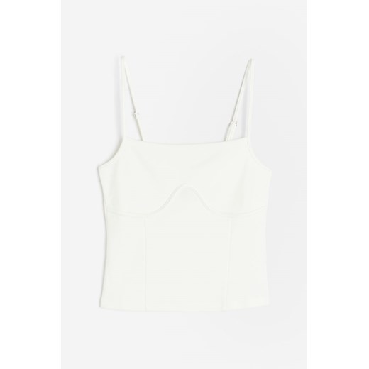 H & M - Top w stylu gorsetowym - Biały ze sklepu H&M w kategorii Bluzki damskie - zdjęcie 173559308