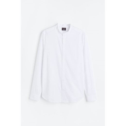 H & M - Koszula ze stójką Muscle Fit - Biały H & M M H&M