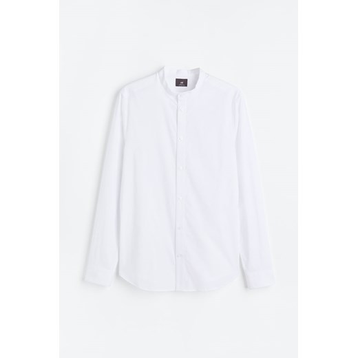 H & M - Koszula ze stójką Muscle Fit - Biały ze sklepu H&M w kategorii Koszule męskie - zdjęcie 173559339
