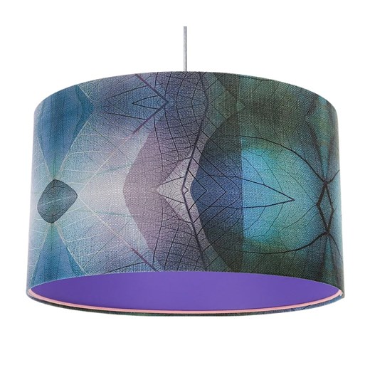 Fioletowa duża lampa wisząca do salonu - S389-Kerva Lumes One Size Edinos.pl