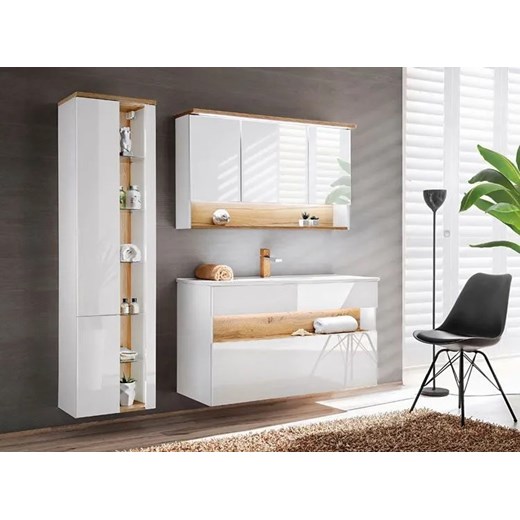 Szafka pod umywalkę Monako 2X 120 cm - Biały połysk Elior One Size Edinos.pl