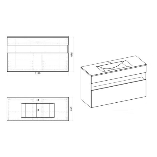 Szafka pod umywalkę Monako 2X 120 cm - Biały połysk Elior One Size Edinos.pl