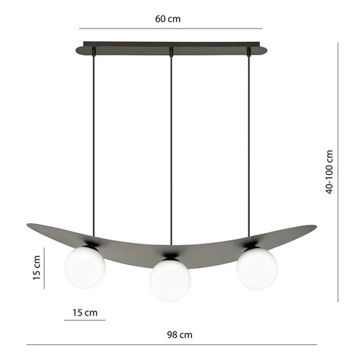 Loftowa lampa wisząca z mlecznymi kloszami - D123-Hervex Lumes One Size Edinos.pl