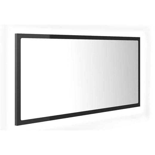 Szare w połysku lustro wiszące LED - Vineri 5X ze sklepu Edinos.pl w kategorii Lustra - zdjęcie 173560408