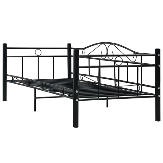 Czarne metalowe łóżko jednoosobowe 90x200 cm - Korello ze sklepu Edinos.pl w kategorii Łóżka i materace - zdjęcie 173560587