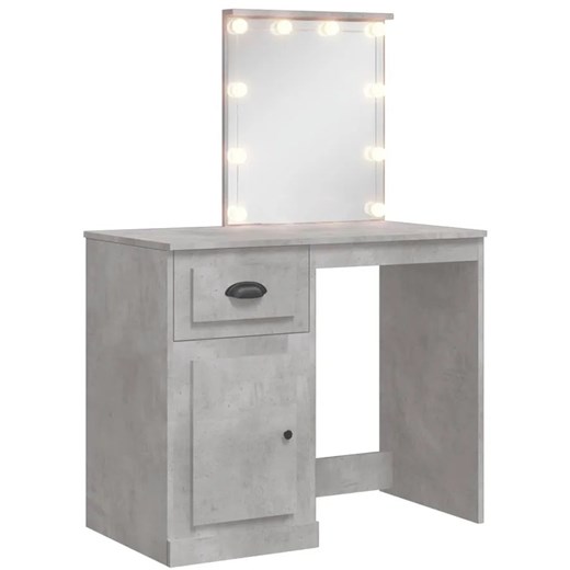 Nowoczesna Toaletka Z Lustrem Podświetlanym Szarość Betonu K0-T04 ze sklepu Edinos.pl w kategorii Dom - zdjęcie 173560597