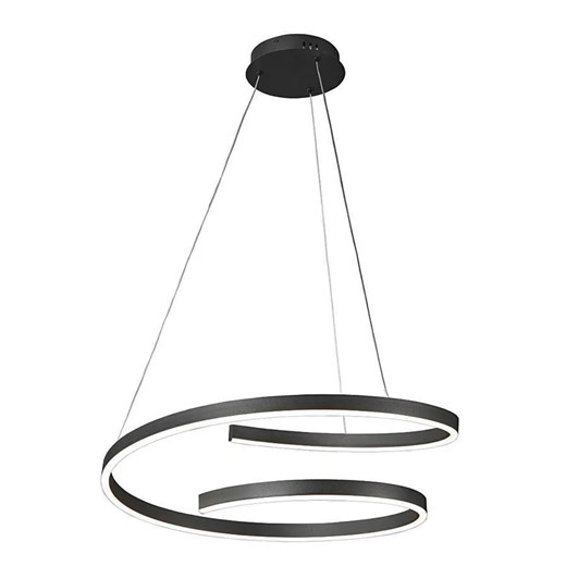 Czarna duża lampa wisząca LED nad stół - A496 P9-D80 ze sklepu Edinos.pl w kategorii Lampy wiszące - zdjęcie 173560697