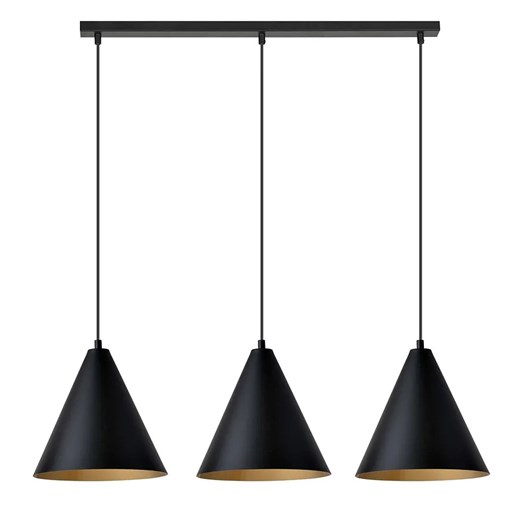 Potrójna czarno-złota lampa wisząca nad stół - D122-Orla Lumes One Size Edinos.pl