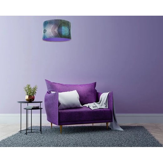 Fioletowa duża lampa wisząca do salonu - S389-Kerva Lumes One Size Edinos.pl