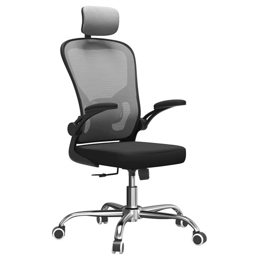 Szary Ergonomiczny Fotel Biurowy Do Komputera Obrotowy E2-N74 ze sklepu Edinos.pl w kategorii Krzesła biurowe - zdjęcie 173561047