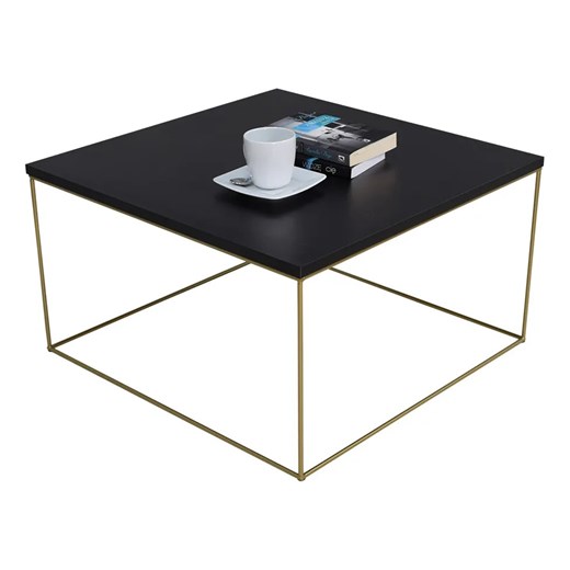 Druciany stolik kawowy z czarnym blatem - Welos 3X Elior One Size Edinos.pl